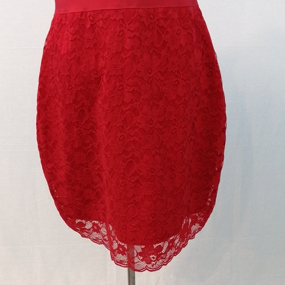 Bebe Red Lace Multi Halter Bustier Dress Bodycon - Picture 7 of 16